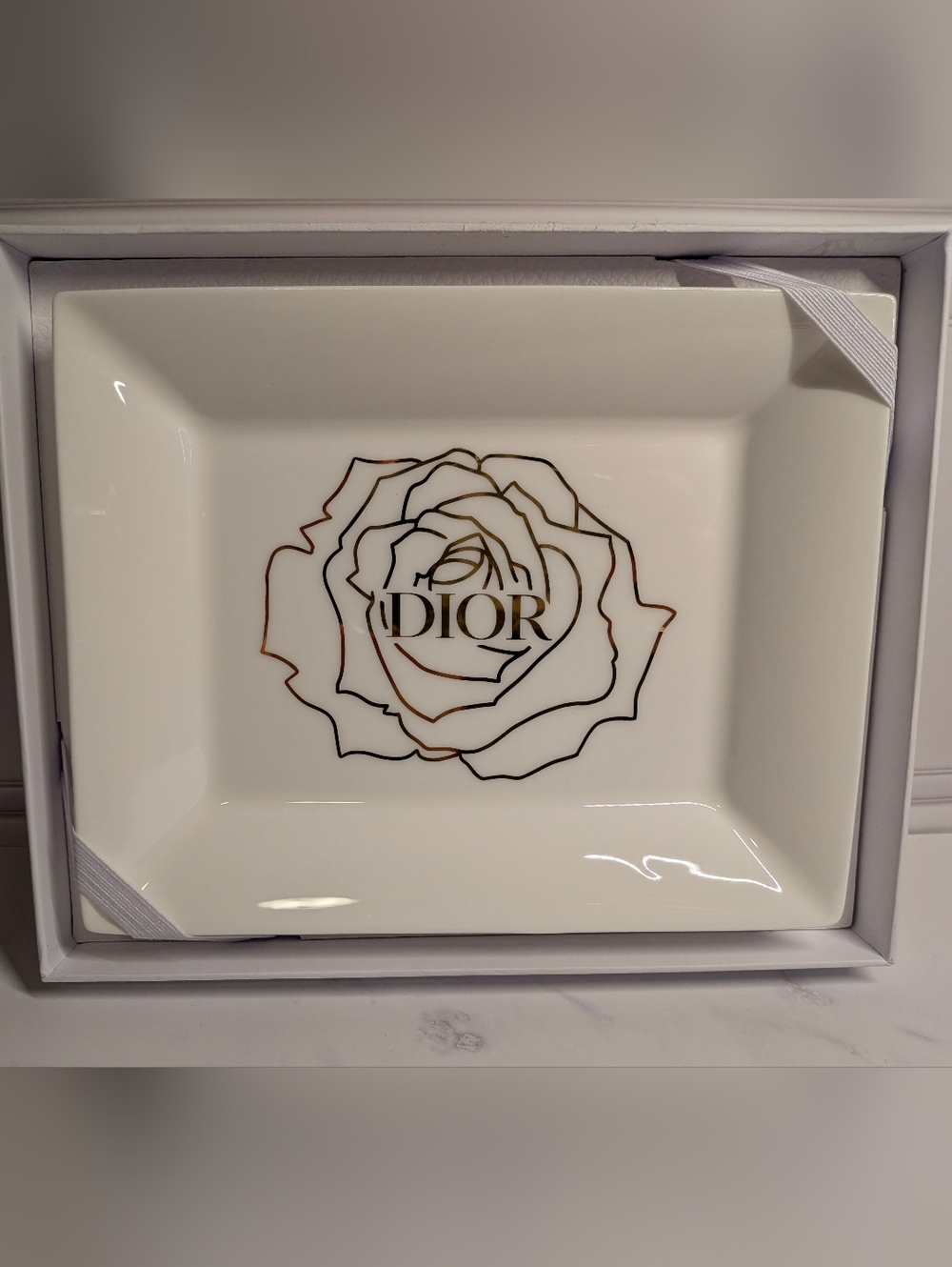 Christian Dior Ceramic Trinket Tray Rose